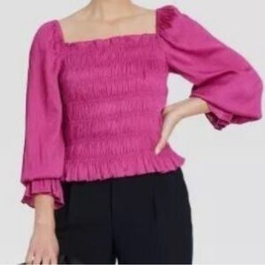 Pink Romantic Cropped Blouse
